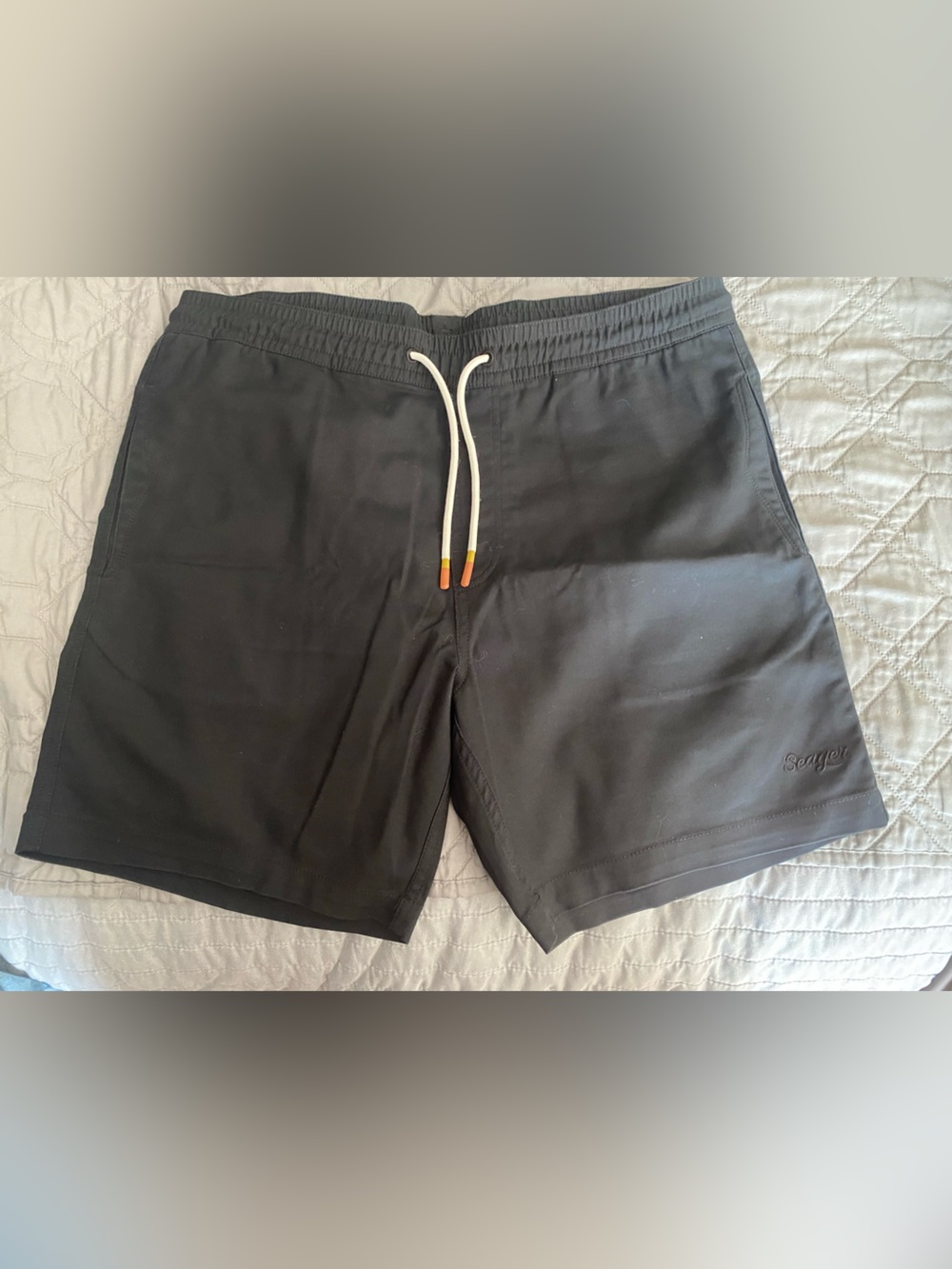 Men's Black Athletic Drawstring Shorts